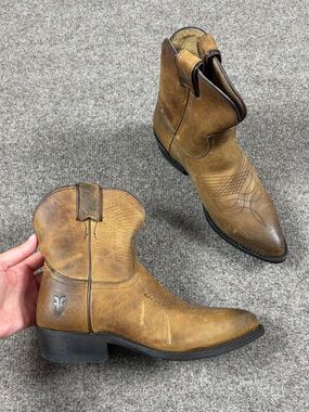 Frye Billy Pull On Western Leather Short Boots Women’s 7.5 Cowboy Cowgirl Rodeo